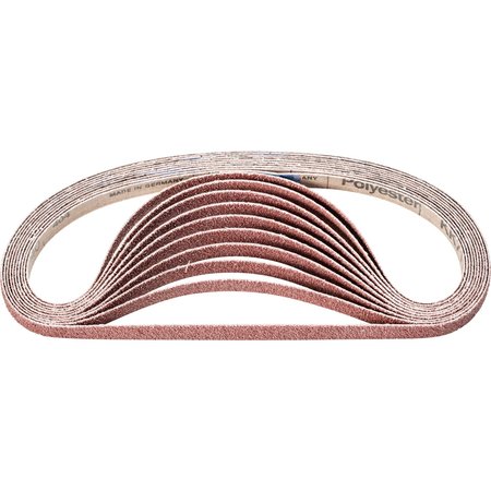 PFERD Coated Belt, Al/Oxd, 1/2"x24", 36 Grit, Coated, 1/2" W, 24" L, 36 Grit, Aluminum Oxide 49040